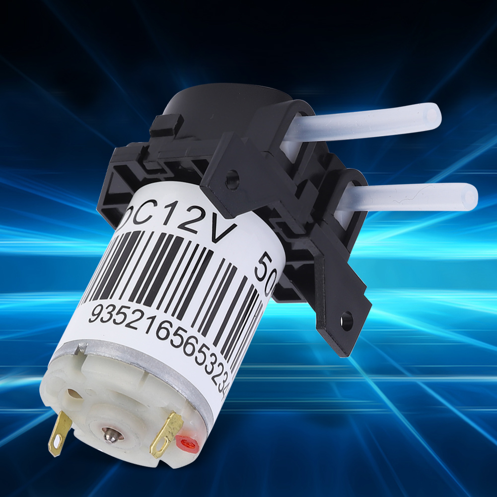 Kompakte, Selbstansaugende Mikro-peristaltikpumpe Mit Silikonschlauch Für Laborzwecke, 12 V, Schwarzer Kunststoff, 88 G