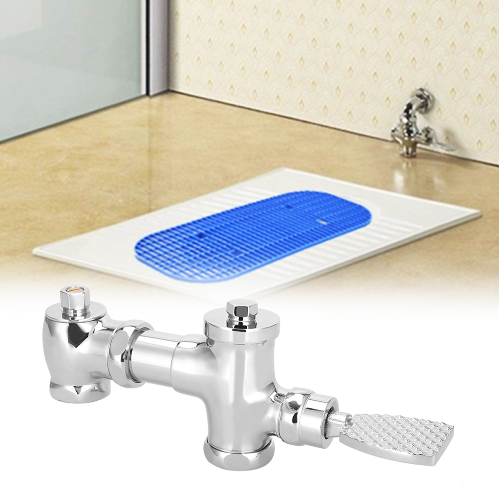 Einziehbares, Fußbetätigtes Wc-spülventil Aus Messing Für Badezimmer, Güteklasse A2, Silberfarben, 32 Mm X 88 Mm X 105–115 Mm, 0,8–1,2 Mpa, 928 G, Mit Gummidichtung