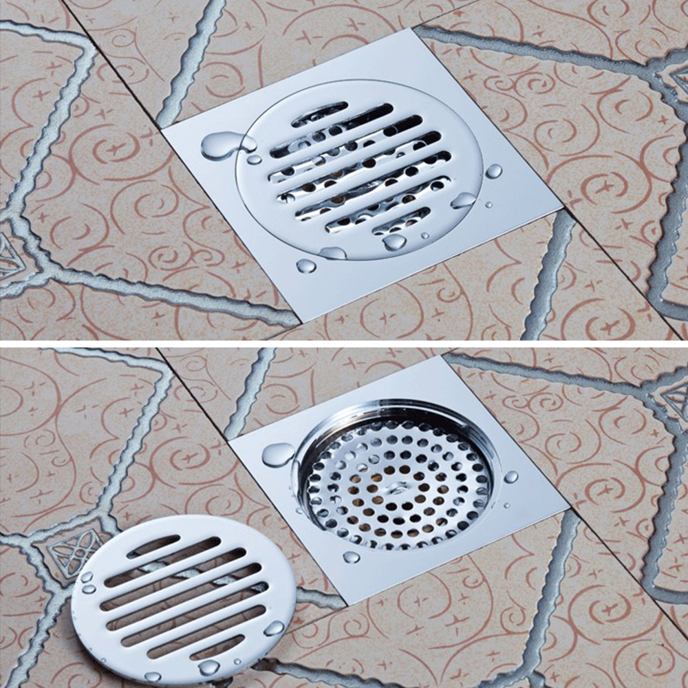 Geruchsneutralisierender Bodenfilter Verhindert Verstopfungen, Haarfallen Und Filtert Abflüsse In Waschbecken. Schützt Abflüsse In Badezimmern, Toiletten, Badewannen Und Gefliesten Bereichen. Messing-