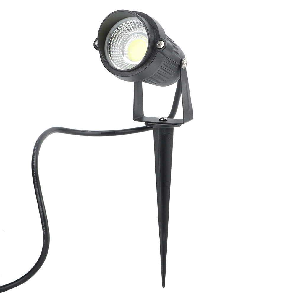 5-watt-cob-gartenstrahler Aus Aluminium Mit 1 M Kabel, Schutzart Ip65 (wasserdicht), Geeignet Für Den Außenbereich In Höfen, Auf Rasenflächen Und Terrassen.