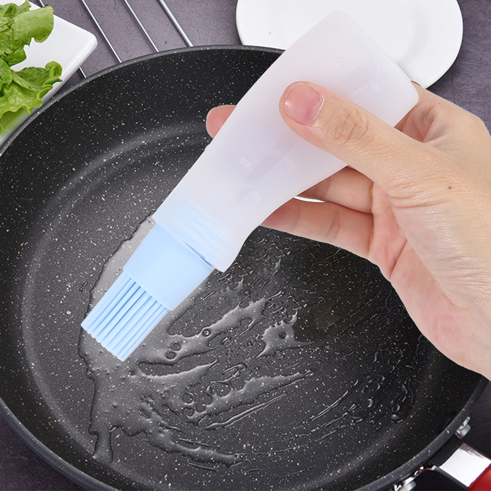 Set Mit 2 Silikonölflaschen Mit Pinsel Für Grill Und Backofen, Pink, Blau Und Grün, Ø 42 X 145 Mm, Grillküchenhelfer