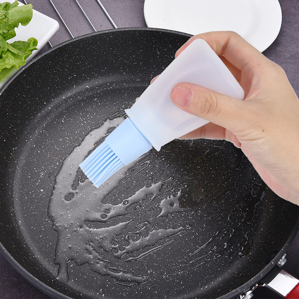 Set Mit 2 Silikon-pinselflaschen Für Öl, Honig, Kochen, Backen, Grillen, Küchenzubehör, Blau, 42 X 22 X 125 Mm