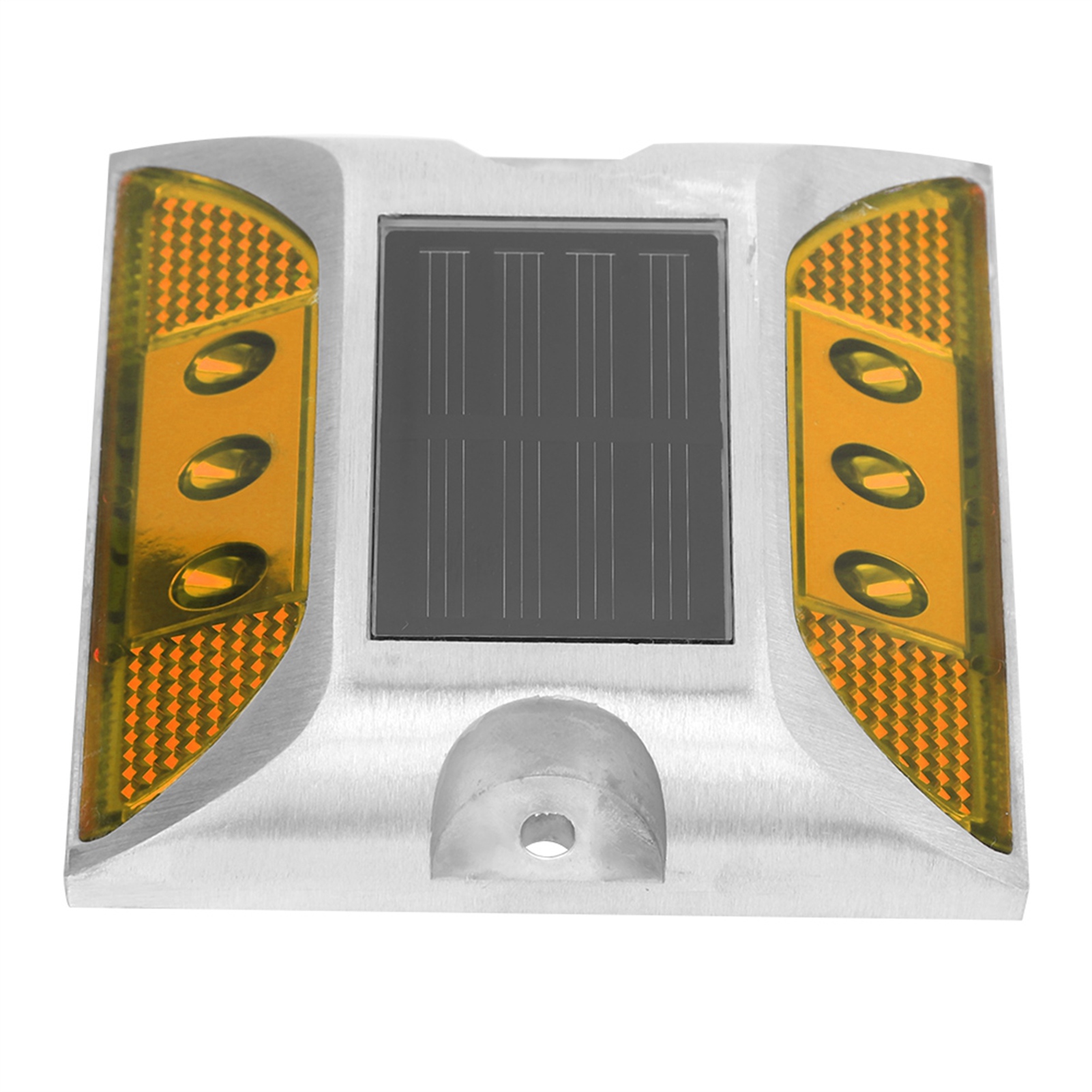 Einbaubare, Wasserdichte Led-solar-außenmarkierung Für Einfahrten, Straßen Und Autobahnen Gelbe Markierung, 10,3 X 10,5 Cm 1 Stück