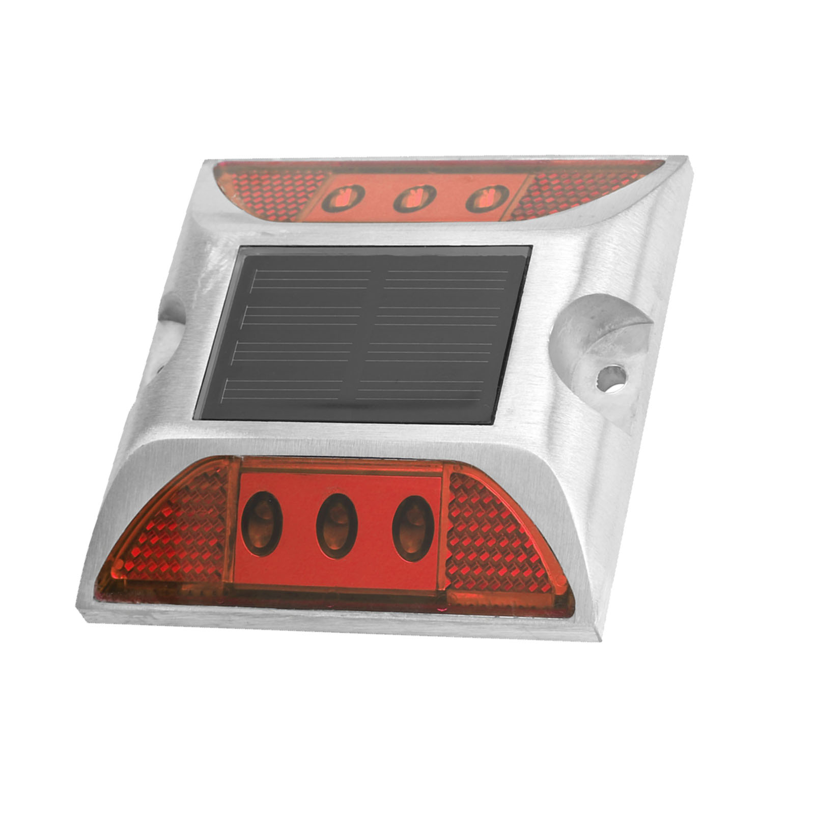 Versenkbare Led-solar-bodenmarkierung, Aluminium, Für Straße, Einfahrt, Garten, Wasserdicht, 10,3 X 10,5 Cm, Rot, 1 Stück