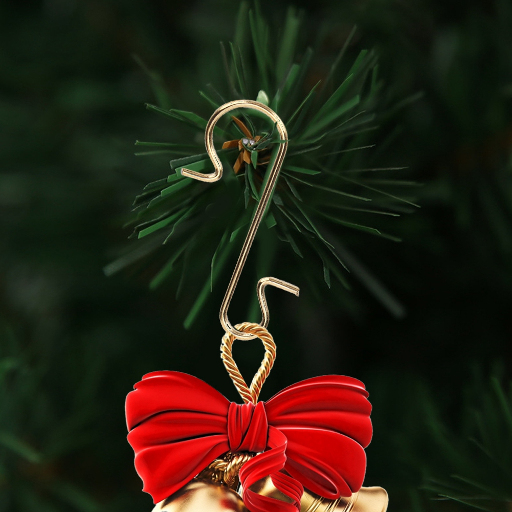 Packung Mit 100 S-förmigen Metallhaken Zum Aufhängen Von Weihnachtsbaumschmuck, Vielseitig Verwendbar, 30 X 18 Mm, Goldfarben