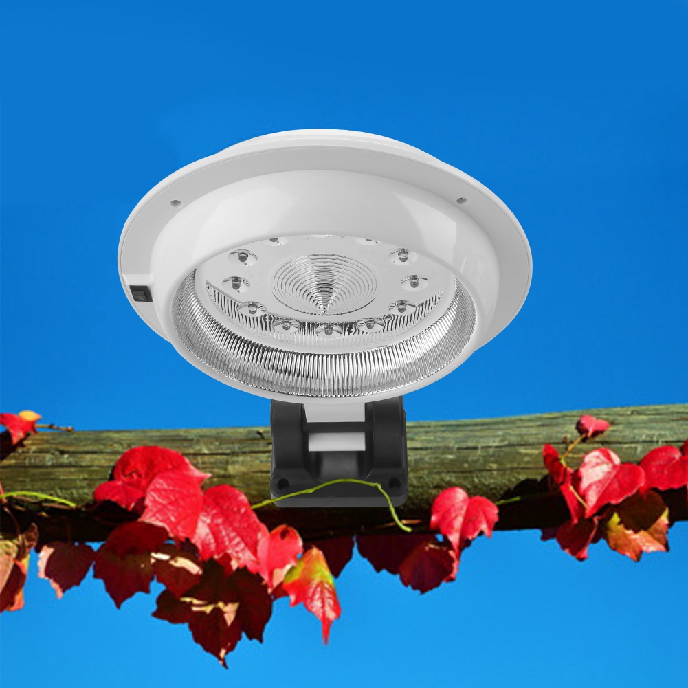 12-led-solar-außenwandleuchte Für Garten, Hof, Zaun, Flur, Landschaftsbeleuchtung, Straße, Weißes Abs, Ip65, Mit Sockel Und Schrauben