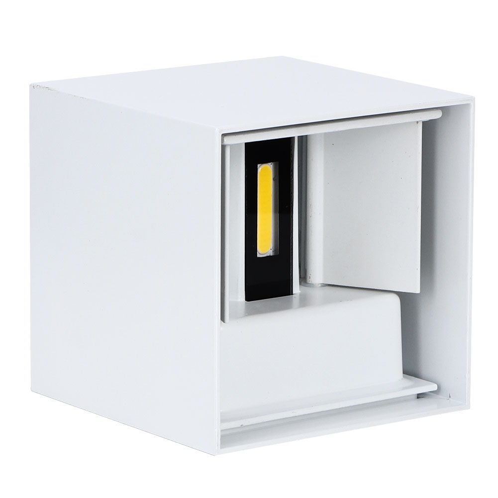 Led-außenwandleuchte, Wasserdicht (ip65), Aluminium, 86–265 V, 3000–3200 K, Quadratisch, 10 X 10 Cm, Weiß, 6 W, Modern Inkl. Inbusschlüssel, Schrauben, Muttern Und Bedienungsanleitung