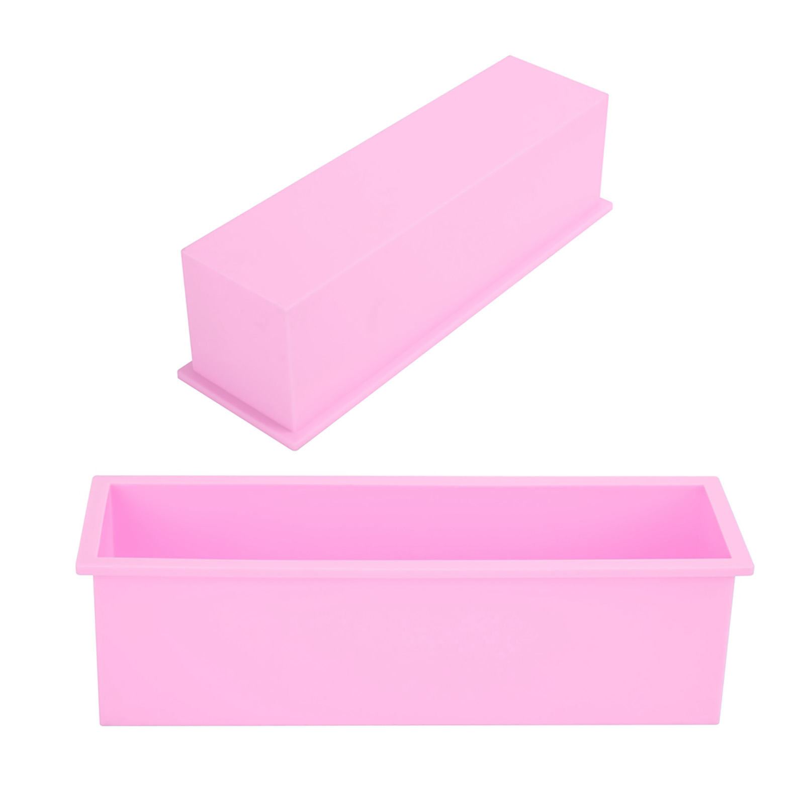 Rechteckige Silikon-seifenform, 1200 Ml, Diy-brotform, Rosa, Hellblau, Lila, 26 X 7 X 8 Cm, 190 G, 1 Stück