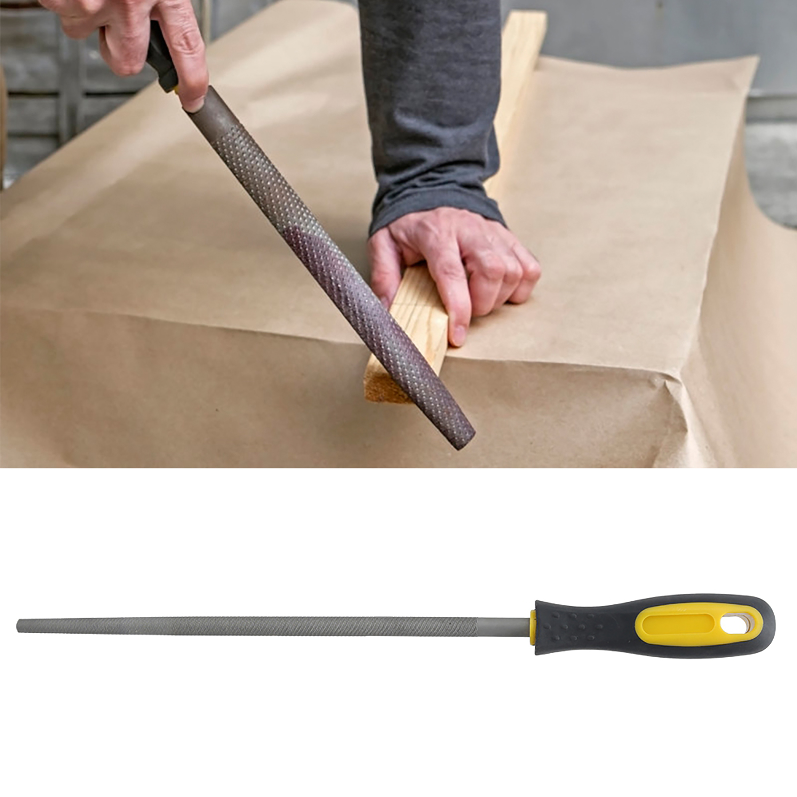 Runde Kohlenstoffstahlfeile T12, 250 Mm, Mit Griff, Feinfeilwerkzeug Für Metall Und Leder, 1 Stück