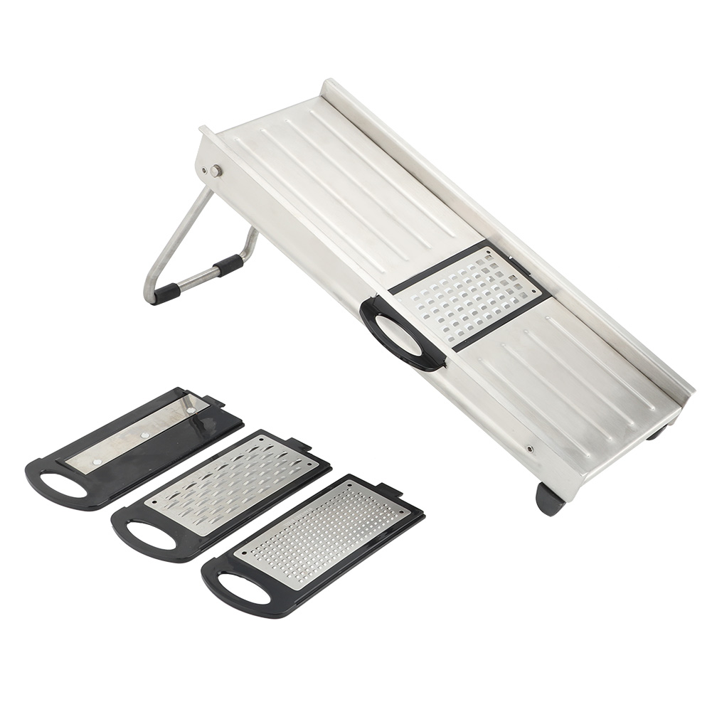 Professioneller Gemüseschneider Aus Edelstahl Mit 4-klingen-reibe, Silberfarben, 35 X 13 X 17 Cm, Für Zuhause, Restaurant Und Hotel
