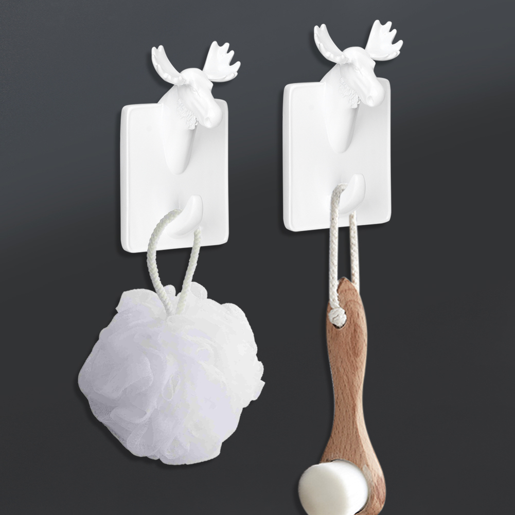 Weißer Wandhaken Aus Kunstharz In Form Eines Nordischen Elchs Für Mäntel, Weihnachtsdekoration, Schlafzimmerwandbehang, 1 Stück