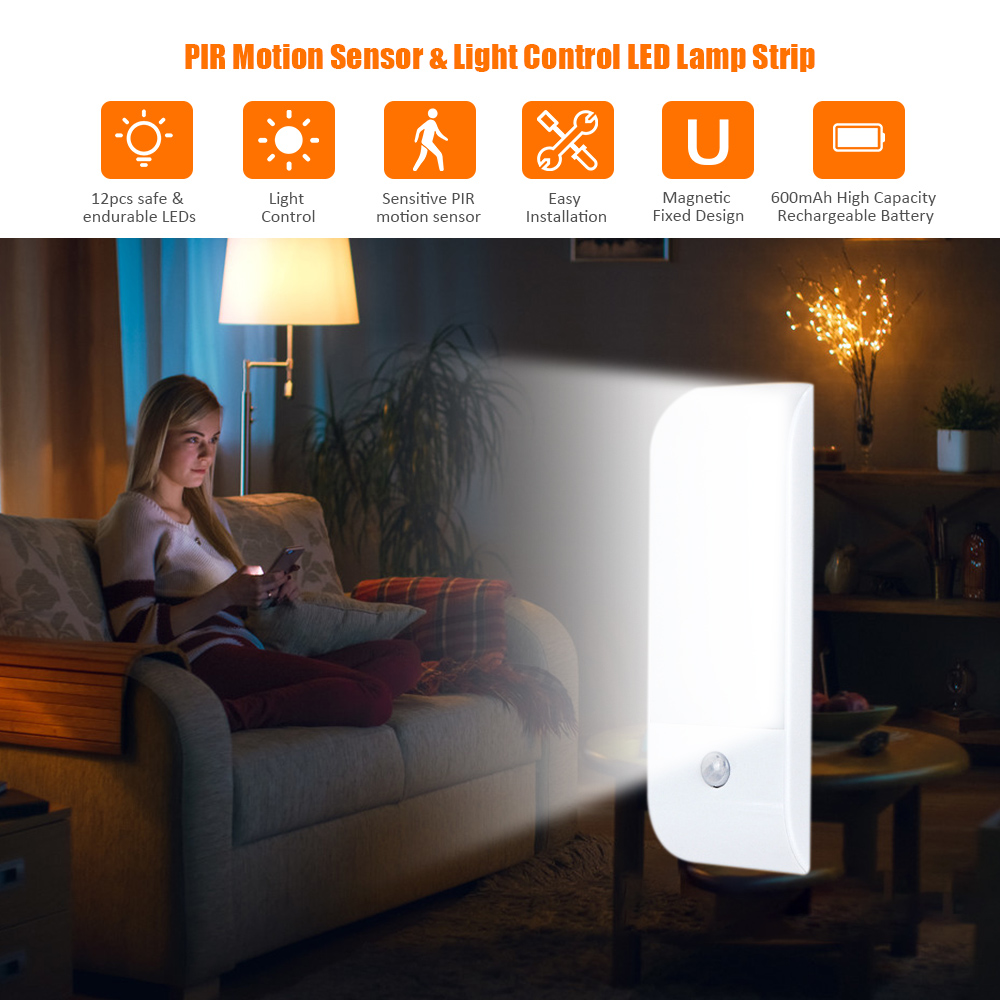 12 Smd2835 1w Dc5v Led-kleiderschrankleuchte Mit Pir-bewegungsmelder, 3 Modi (auto/ein/aus), Usb-aufladbar (600mah) Für Kleiderschrank, Schlafzimmer, Ankleidezimmer, Flur
