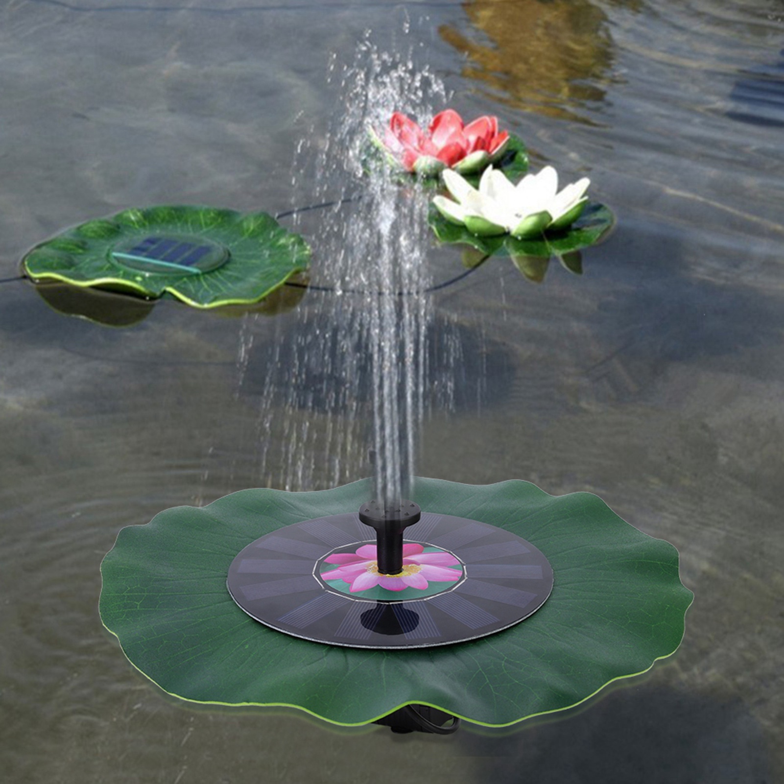7v 1,4w Solarbrunnen, Bürstenlose Wasserpumpe, Abs, Gartenteichdekoration, 28,5 Cm