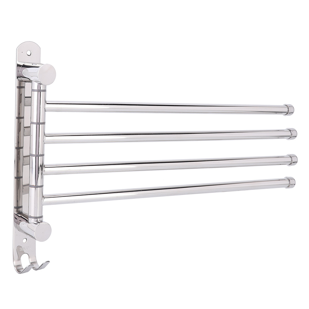 4-armiger, Schwenkbarer Handtuchhalter Aus Edelstahl 304 Zur Wandmontage, Klappbar, Für Bad Oder Küche, Inklusive Schraubenset