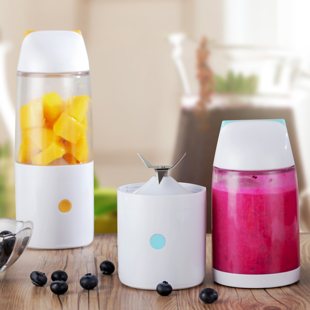 Tragbarer, Per Usb Aufladbarer Entsafter, Smoothie-mixer, Batteriebetrieben, Mini-becher, 400 Ml, Edelstahl, Pp, Pc, Abs, Blau, Rosa, Orange, Rot, 4-teilig