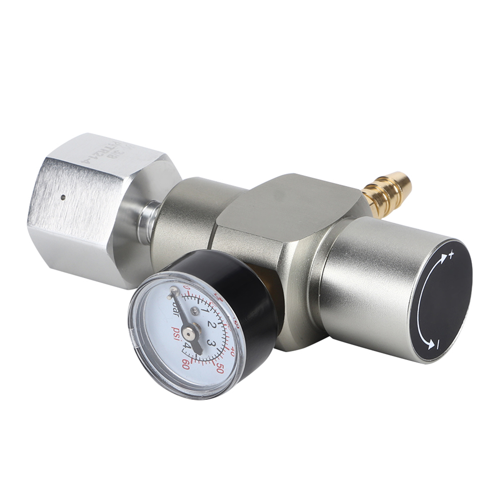 Mini-2-in-1-co2-regler Mit Manometer Für Soda Und 3/8-zoll-auf-tr21.4-adapter