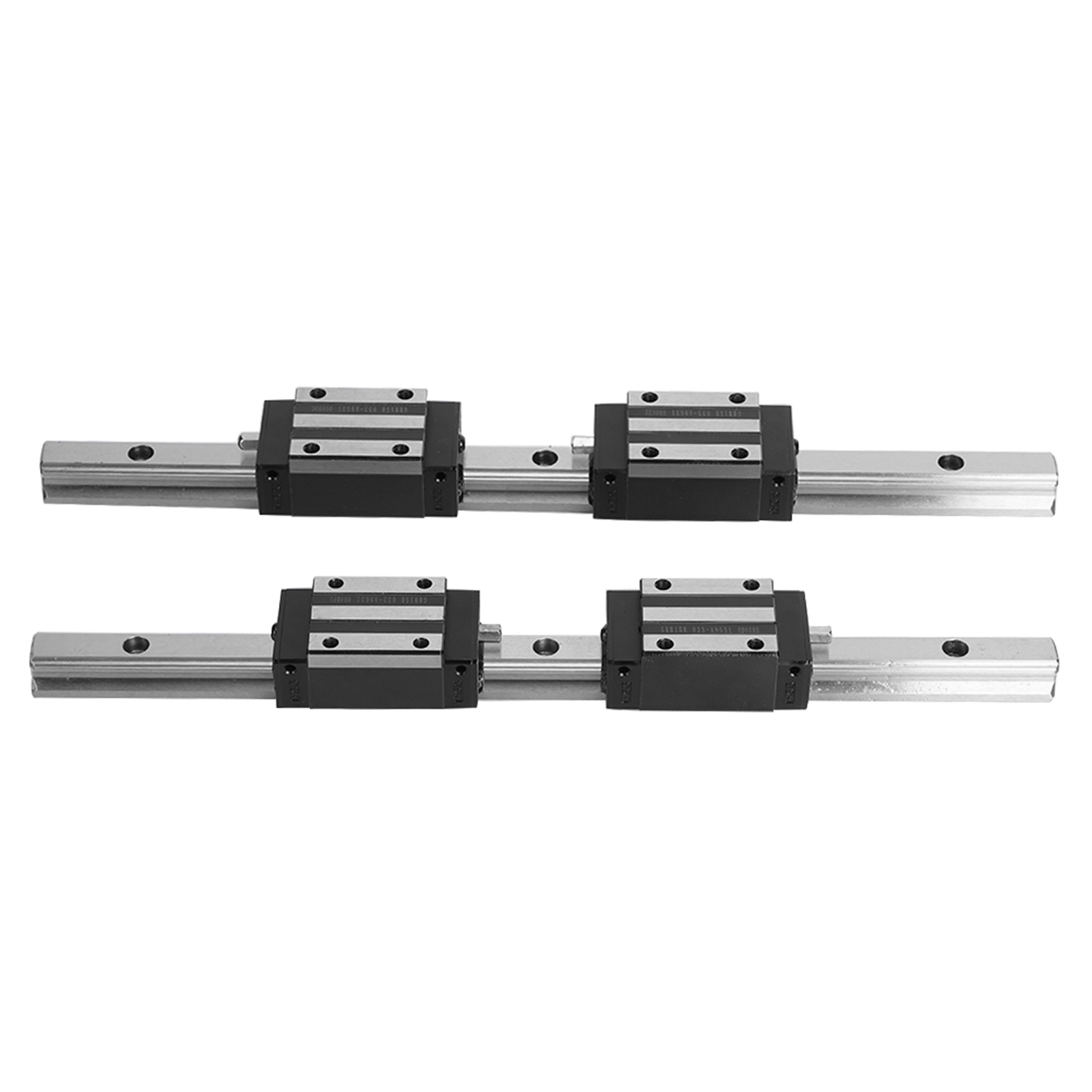 Satz Aus 2 Linearführungsschienen Aus Gusseisen Hg15 300 Mm + 4 Schwarzen Rollenwagen Hgh15