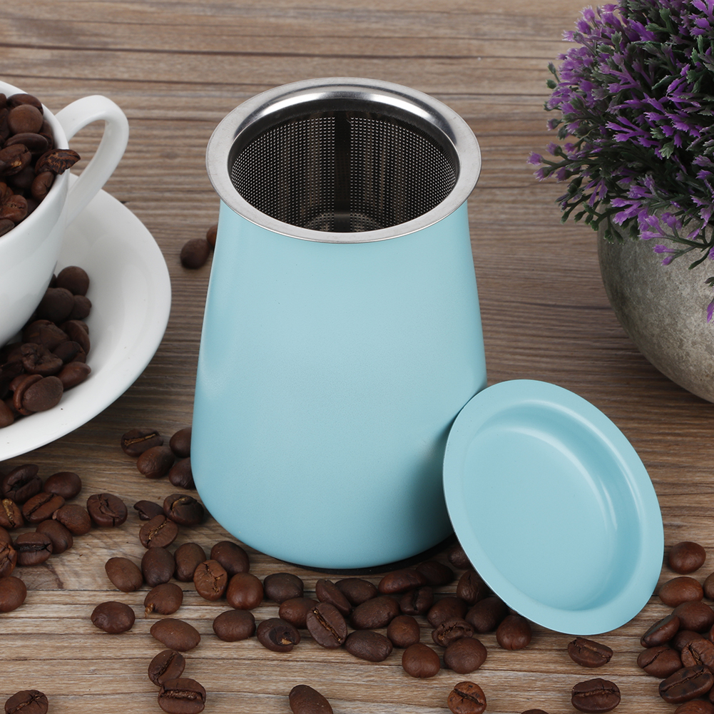 Kaffeefilter Aus Edelstahl, Pulversieb, Siebbecher, Kaffeezubehör, Blau, 7 X 10 Cm, 160 G, 3er-set