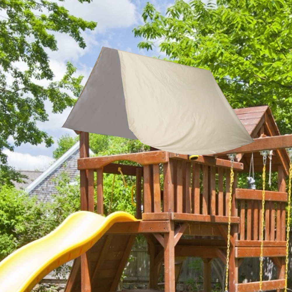 Ersatz-sonnendach Aus Wasserdichtem, Uv-beständigem 190t-polyester-taft, Silberfarben, 132 X 226 Cm, Beige, Für Garten-, Hof- Oder Schulschaukeln, 1 Stück