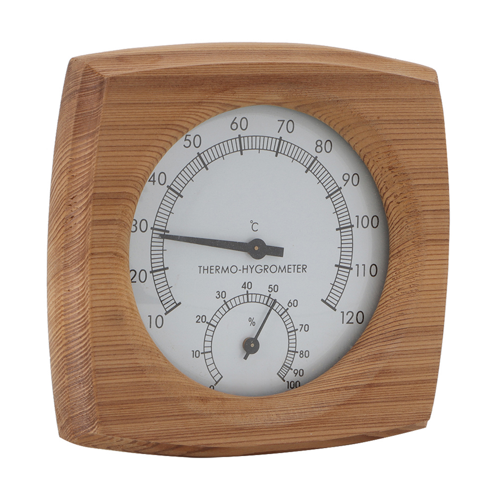 2-in-1-thermometer Und Hygrometer Aus Zedernholz Für Den Innenbereich In Hamams Und Saunen, 13 X 13,5 Cm, 120 G
