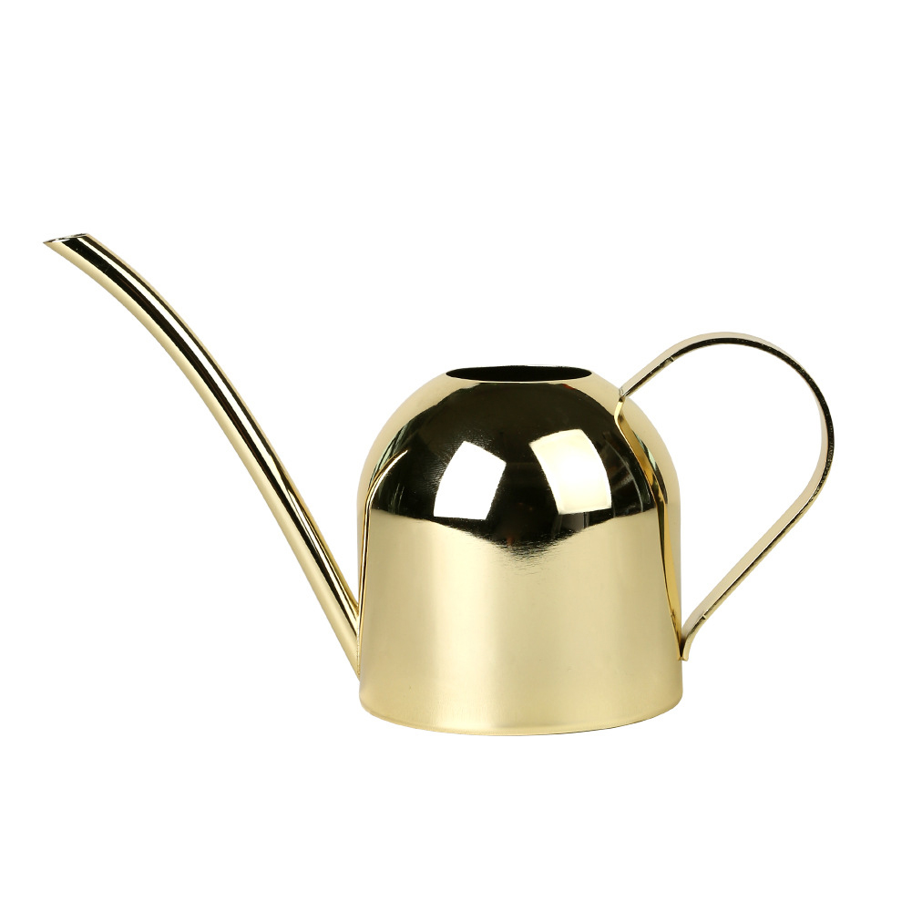 450-ml-gießkanne Aus Edelstahl, Metallgießkanne Mit Langem Ausguss Für Garten, Haus Und Blumen, Goldfarben