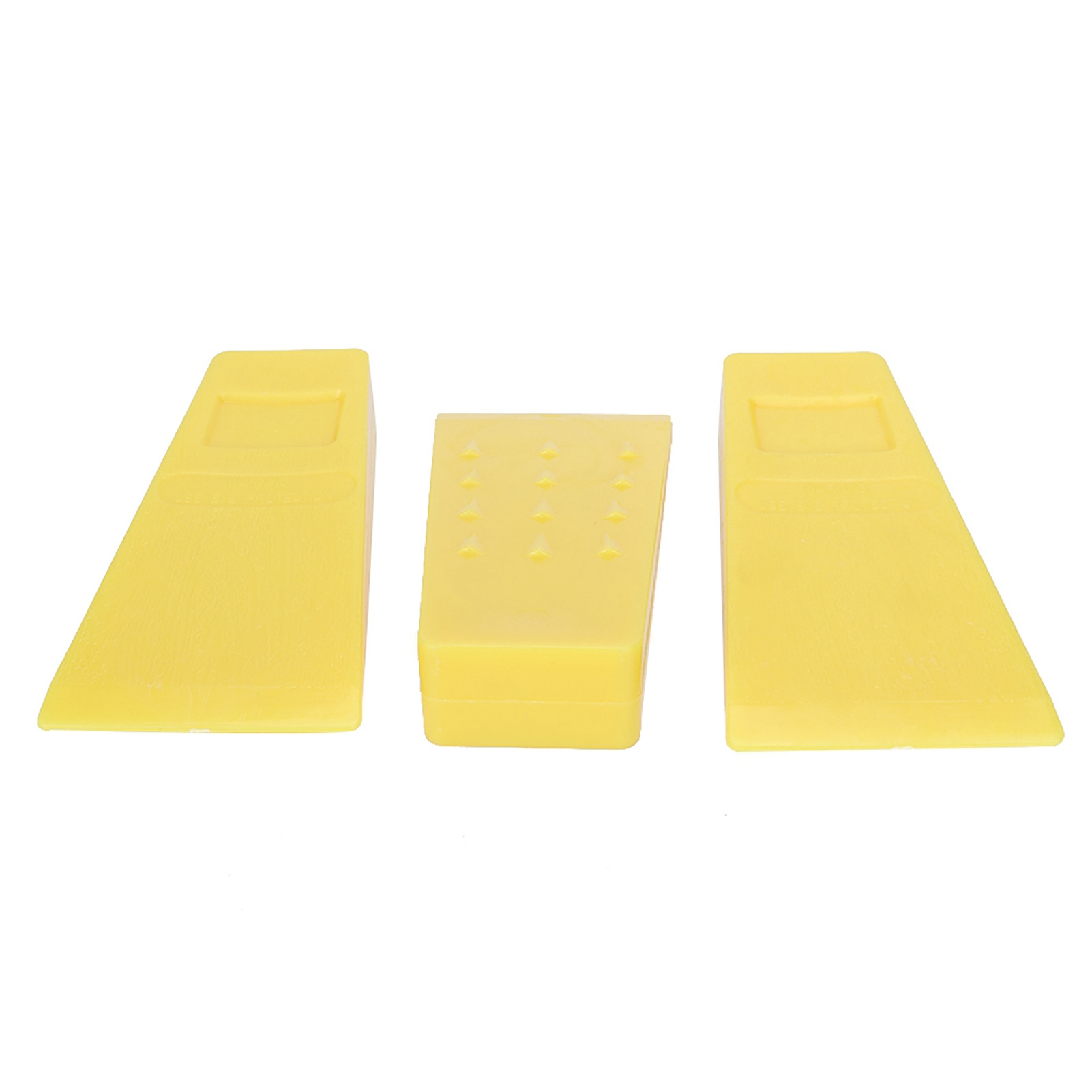 Set Mit 3 Gelben 14 Cm Langen Kunststoff-fällkeilen Zum Fällen Von Bäumen, Kettensägenzubehör