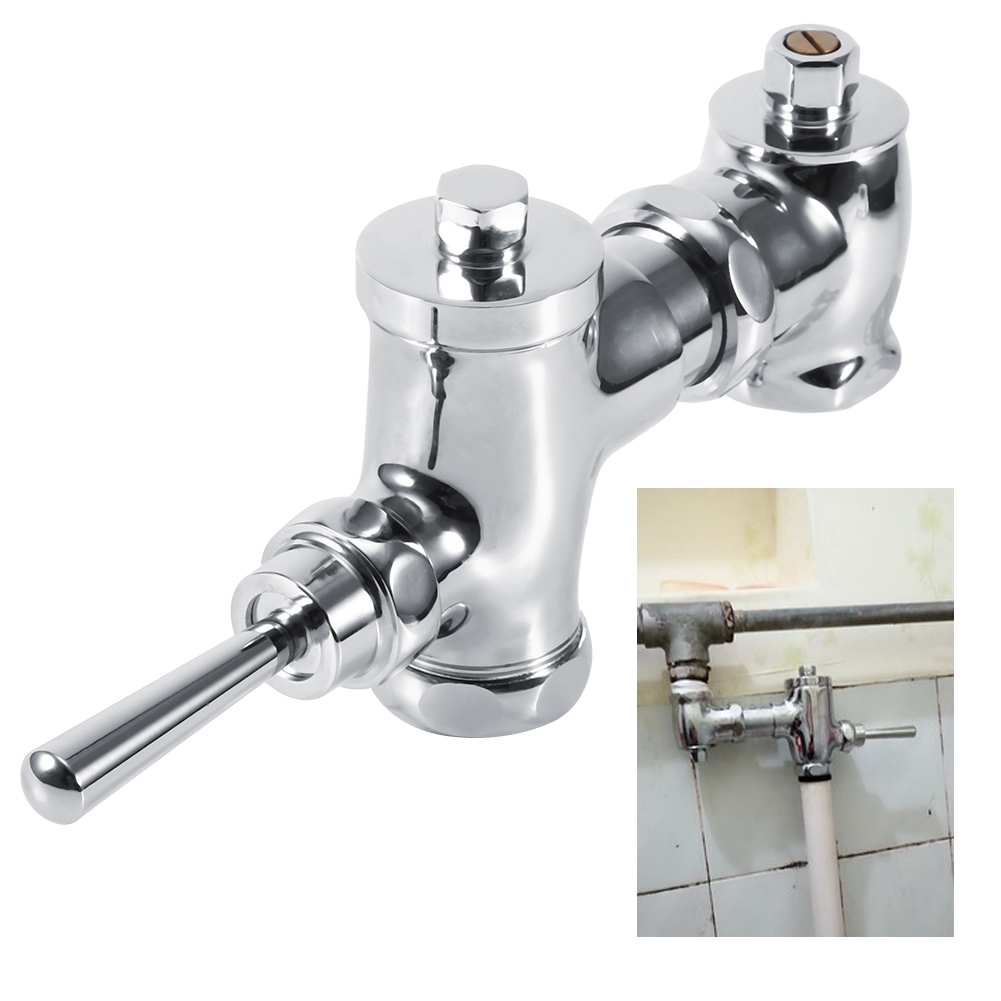 Einziehbares Druckknopf-spülventil Für Urinale, Messing, G1in 32 Mm, Verstellbar 105–115 Mm, Silberfarben, 88 Mm, Für Öffentliche Toiletten, Büros, Hotels, 1 Stück