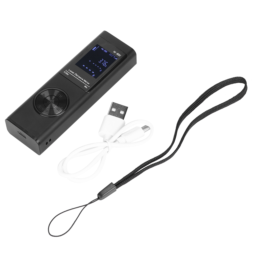 Tragbarer, Wasserdichter (ip54) Und Staubdichter Mini-usb-laser-entfernungsmesser Mit 40 M Reichweite Und 200-mah-lithium-akku Für Den Innen- Und Außenbereich