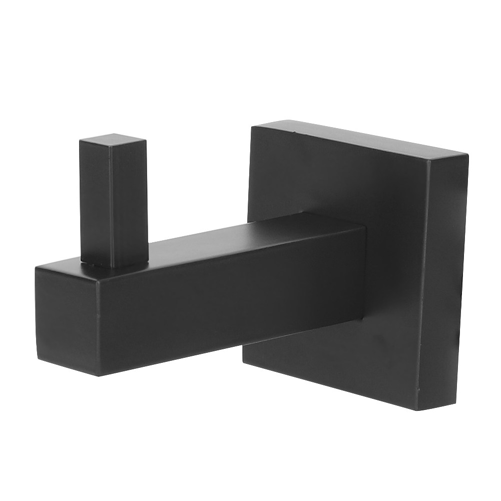 Schwarze, Wandmontierte Garderobe Aus Edelstahl Für Bad Oder Küche, Zur Aufbewahrung Von Kleidung, 4,4 X 4,4 Cm, 7 Cm Haken, 160 G, Inklusive Schrauben