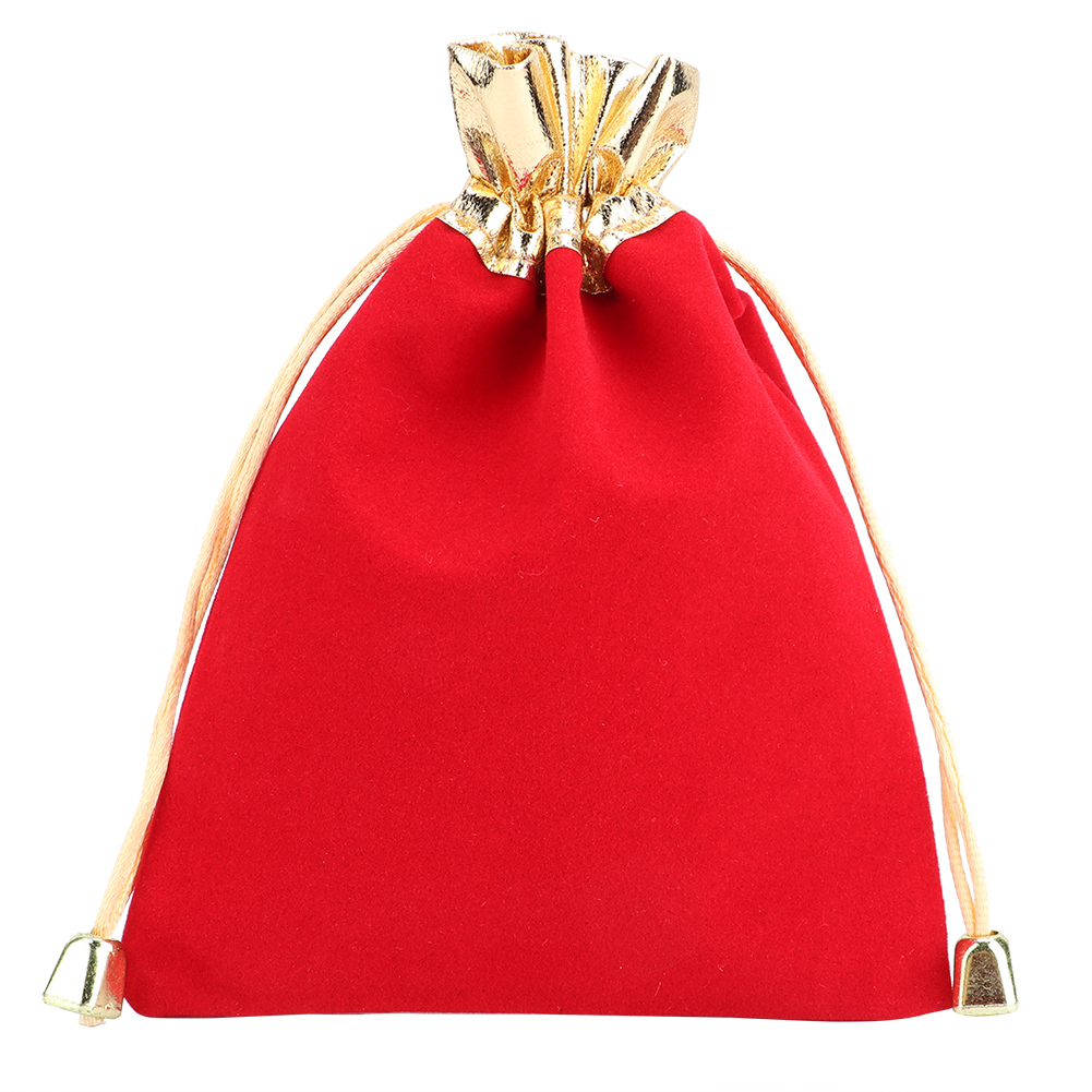 Set Mit 25 Beflockten Beuteln Mit Kordelzug Zur Aufbewahrung Von Schmuck Und Geschenken, 12 X 16 Cm, Rot