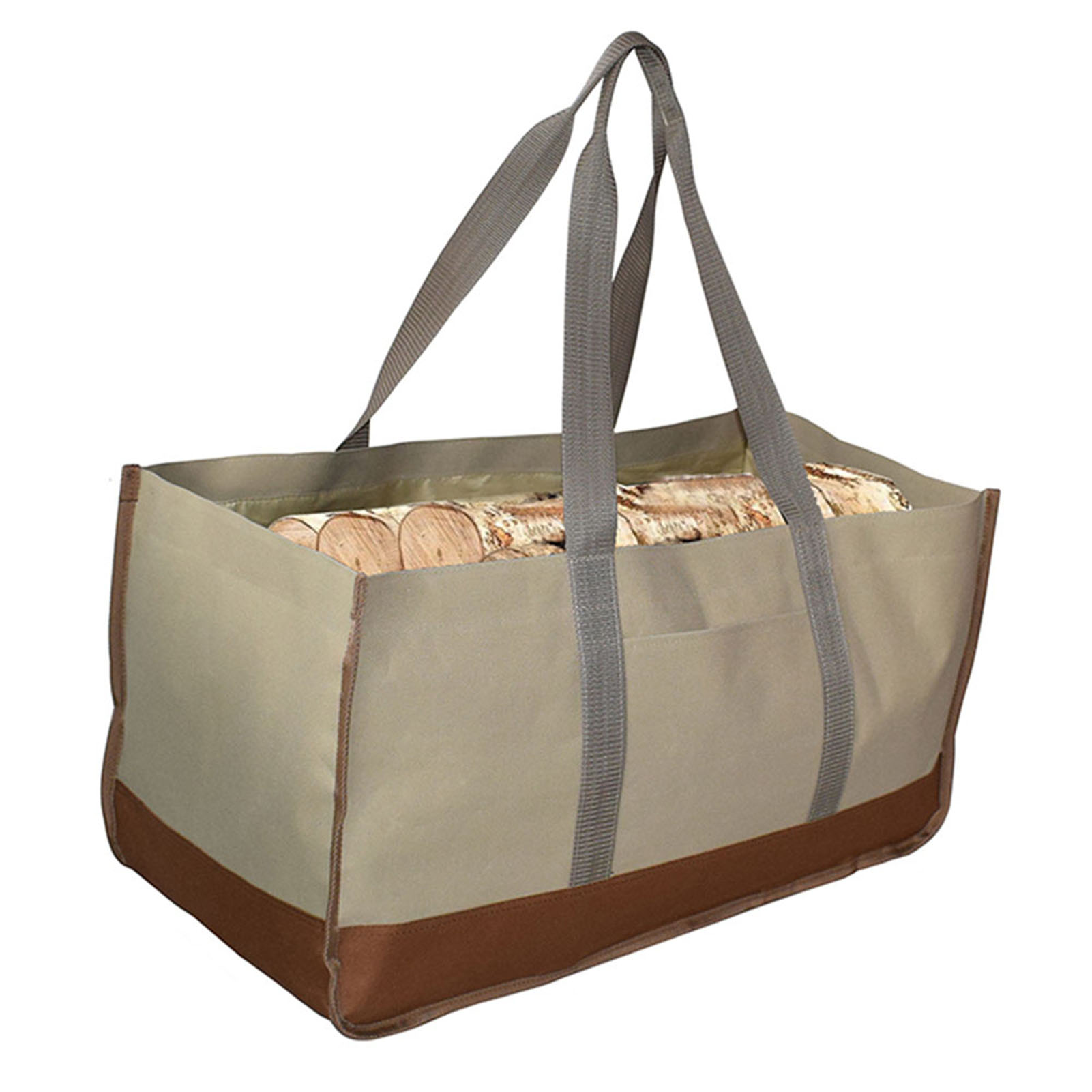 Großer Brennholzsack Für Den Außenbereich (khaki Und Braun)