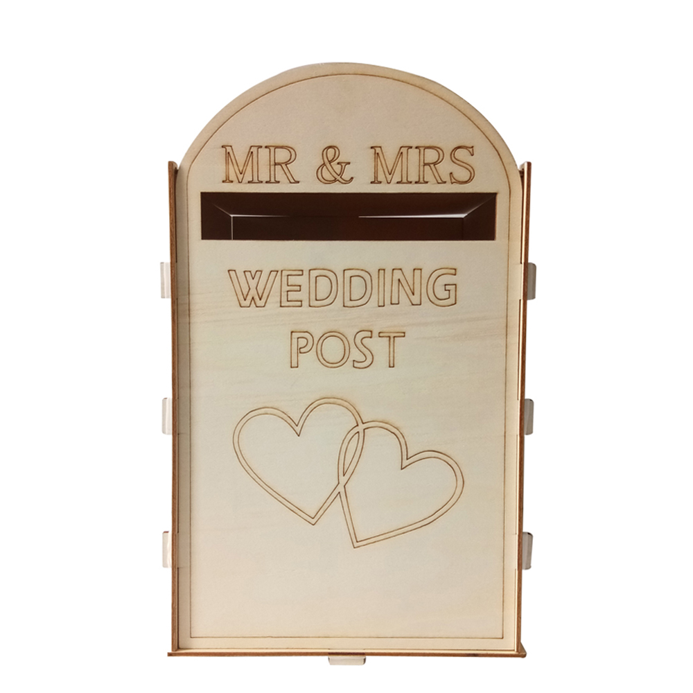 Selbstgemachter Hölzerner Hochzeitsbriefkasten Mit Schloss, Rustikale Geschenkkartenbox Mit Hohlprofil Für Empfang, Hochzeitstag Und Feier