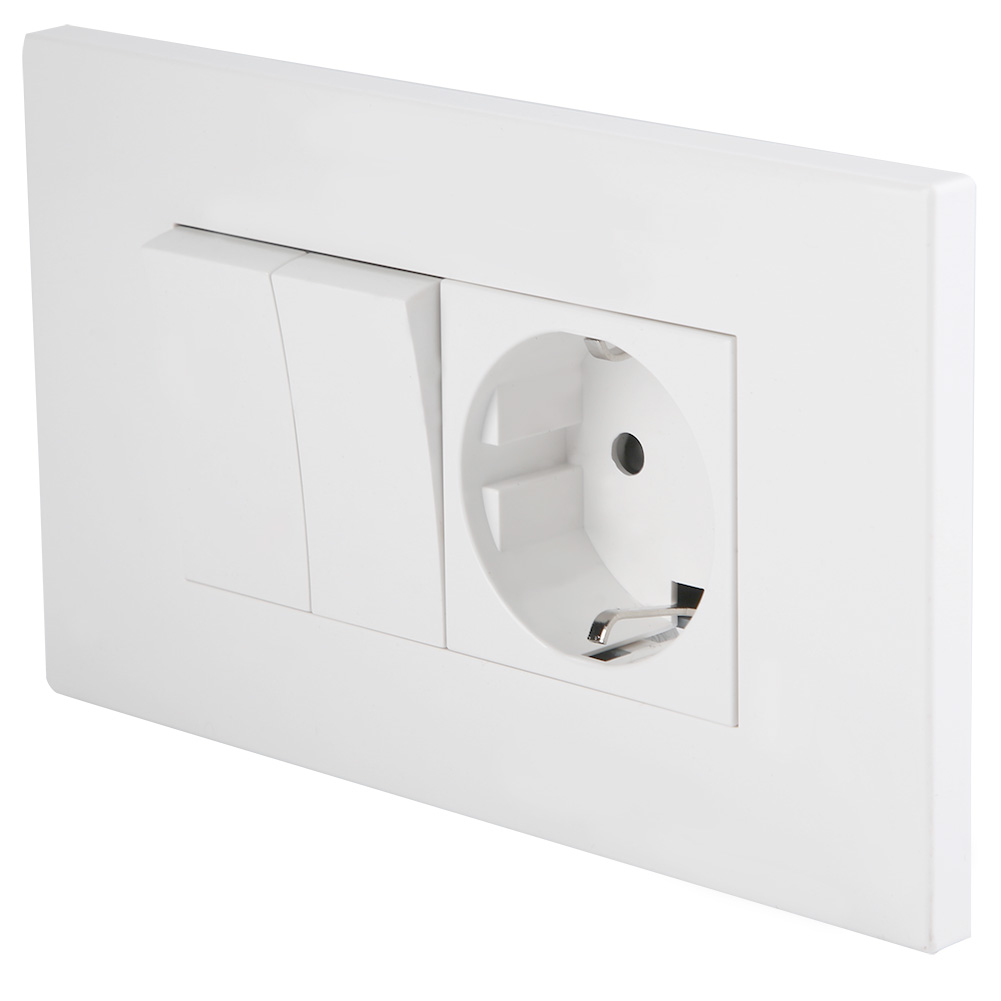 Wandsteckdose Mit Doppelschalter (uk-stecker)