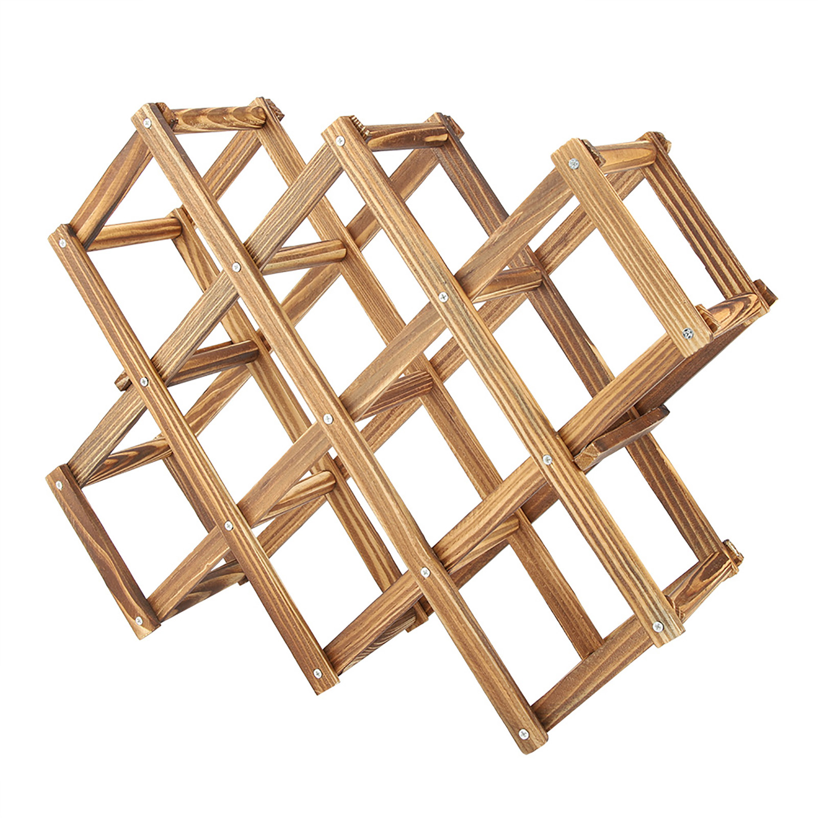 Zusammenklappbares Weinregal Aus Holz, Organizer, Präsentationsständer, Kapazität: 10 Flaschen