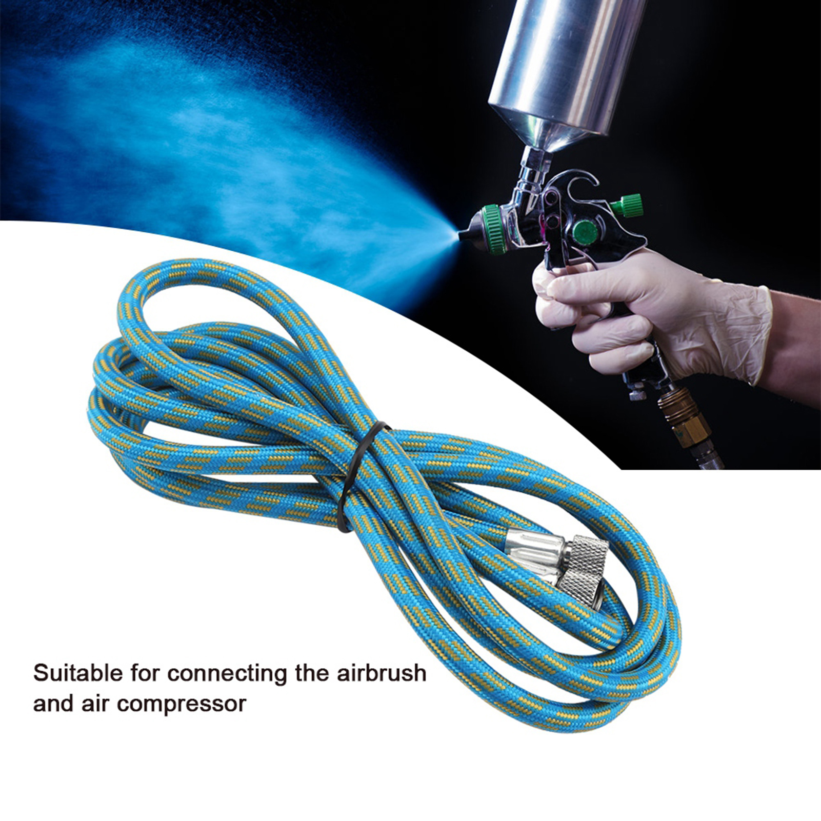1,8 M Langer, Gewebter Airbrush-schlauch Für Kompressoren Und Druckluftwerkzeuge, 1/8"-1/8"-adapteranschluss
