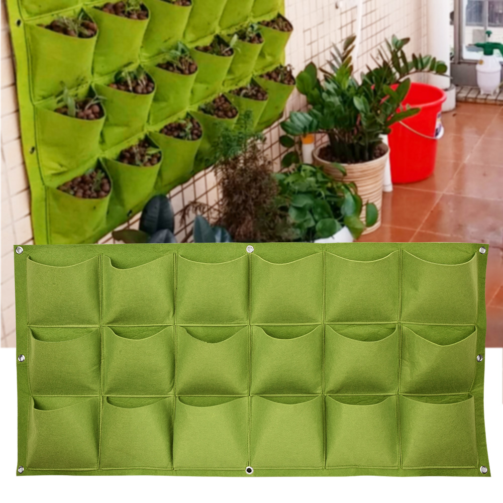Vertikale Begrünung Mit 18 Taschen – Hängende Wandtaschen Für Den Außenbereich