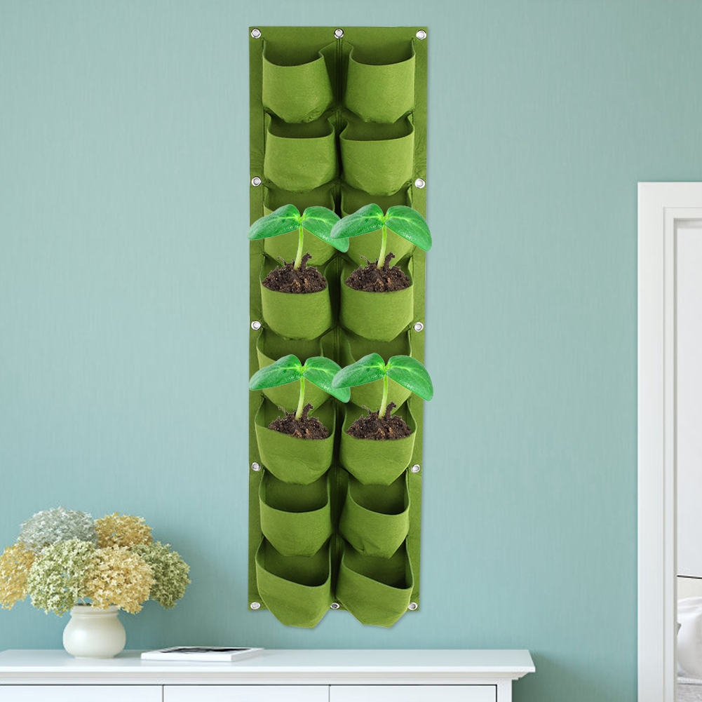 Vertikale Begrünung Mit 16 Taschen – Hängende Wandtaschen Für Den Außenbereich