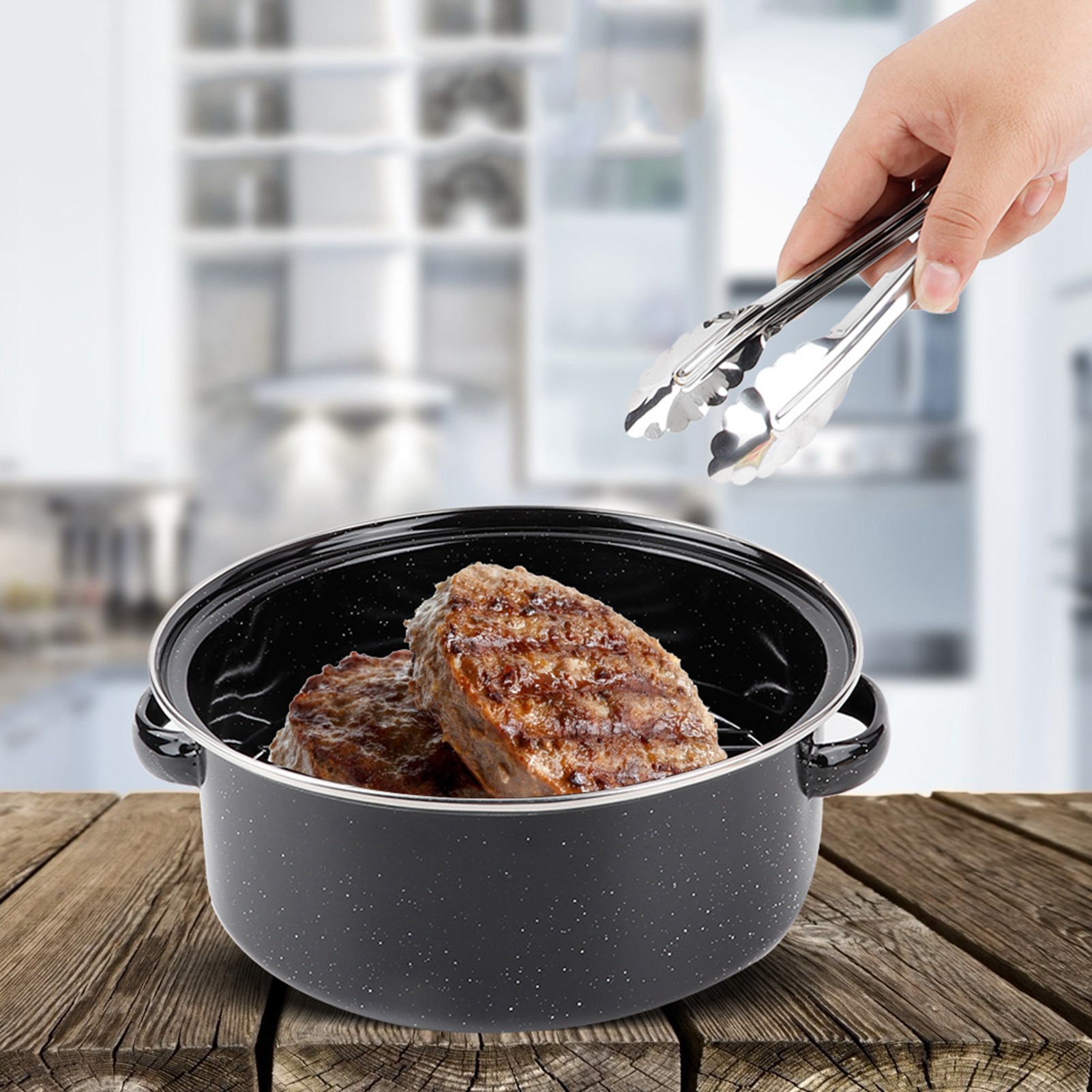 Tragbare Grillpfanne Für Süßkartoffeln Und Fleisch Mit Deckel Für Den Hausgebrauch
