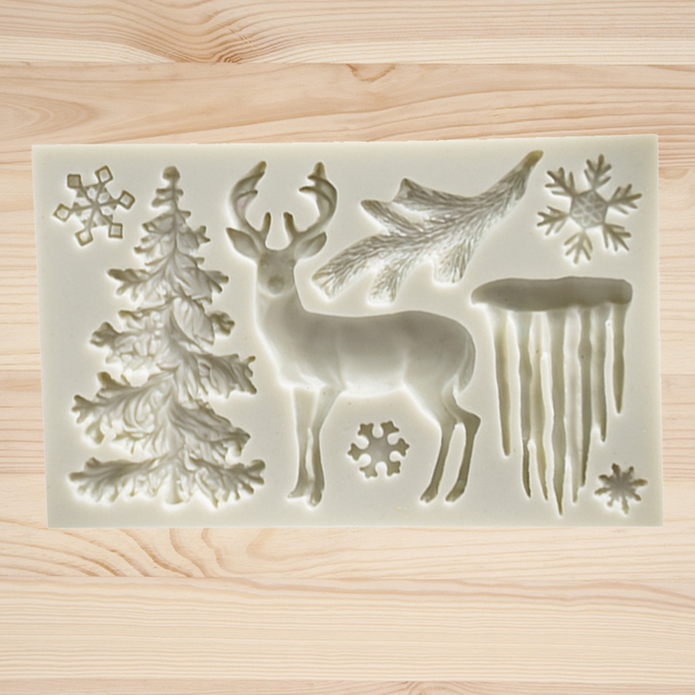 Diy-weihnachts-silikonform, Mehrfach Dekorierte Kuchen-, Fondant- Und Schokoladenform (24)
