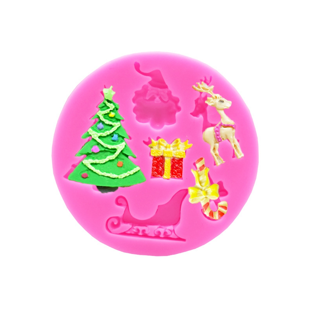 Diy-weihnachts-silikonform, Mehrfach Dekorierter Kuchen, Fondant- Und Schokoladenform (17)