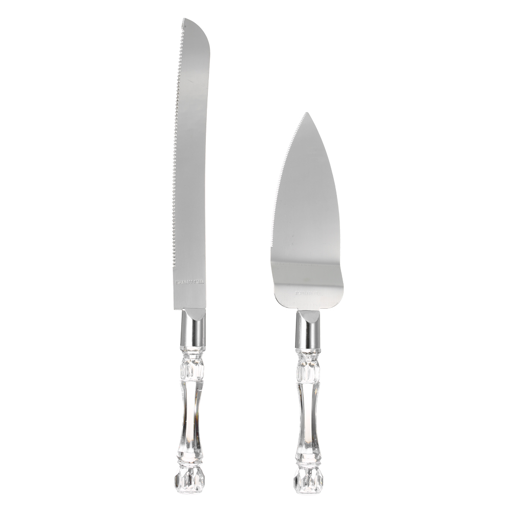 Hochzeitstortenmesser- Und Serviermesser-set Aus Edelstahl Mit Kristallgriff, Inklusive Geschenkbox Für Die Hochzeitsfeier