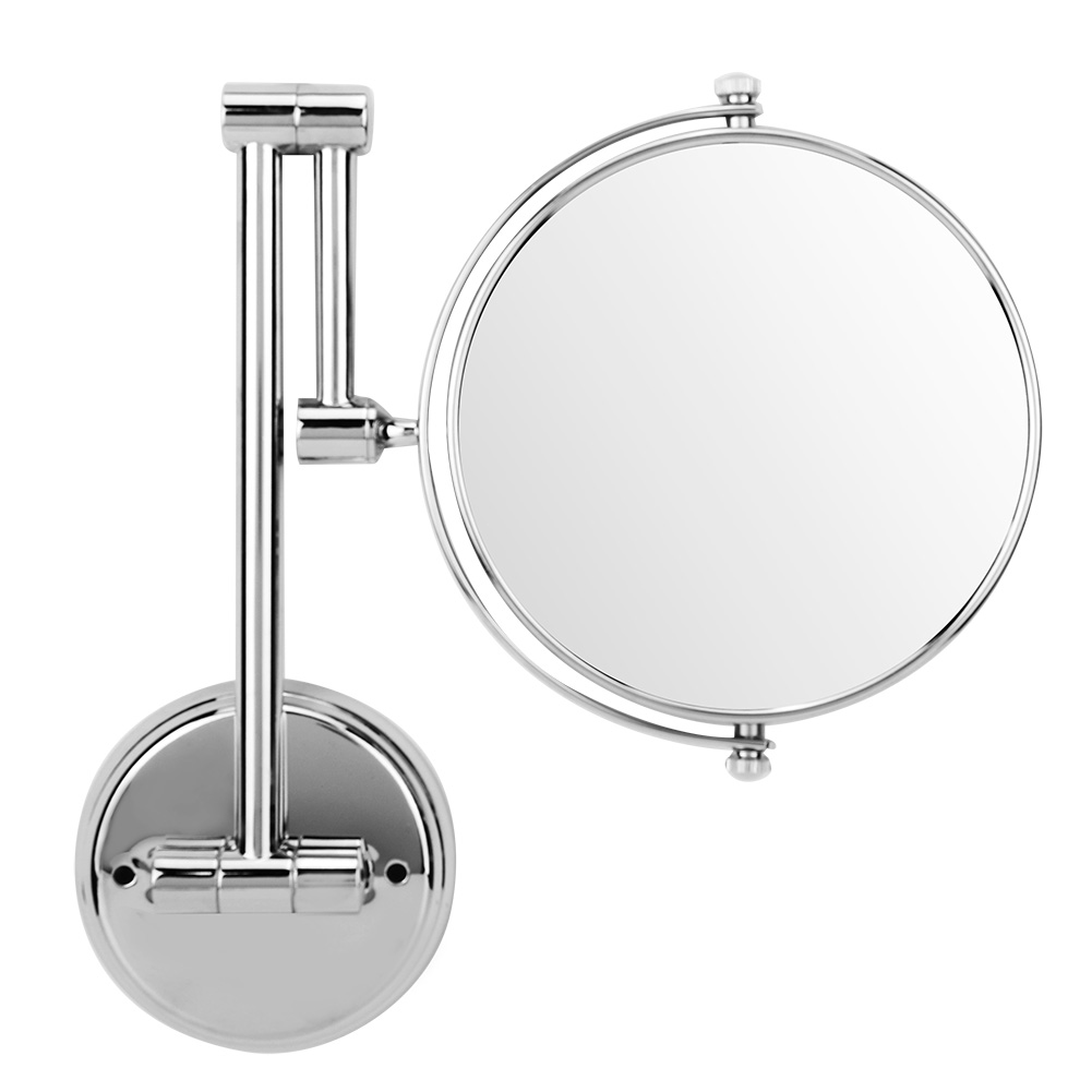 Wandmontierter Kosmetikspiegel Für Badezimmer, Faltbar, Schwenkbar, Doppelseitig, 3-fach Vergrößernd, 15 Cm (6 Zoll)