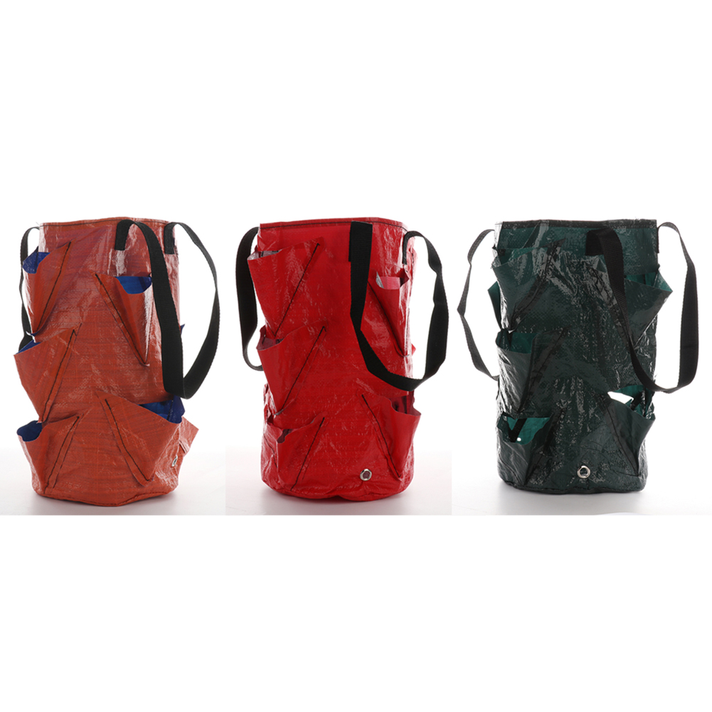 Packung Mit 3 Erdbeerpflanzsäcken Aus Pe-kunststoff, Fassungsvermögen 3 Gallonen (ca. 11,4 Liter), Geeignet Für Erdbeeren, Gemüse, Blumen Und Orangen.