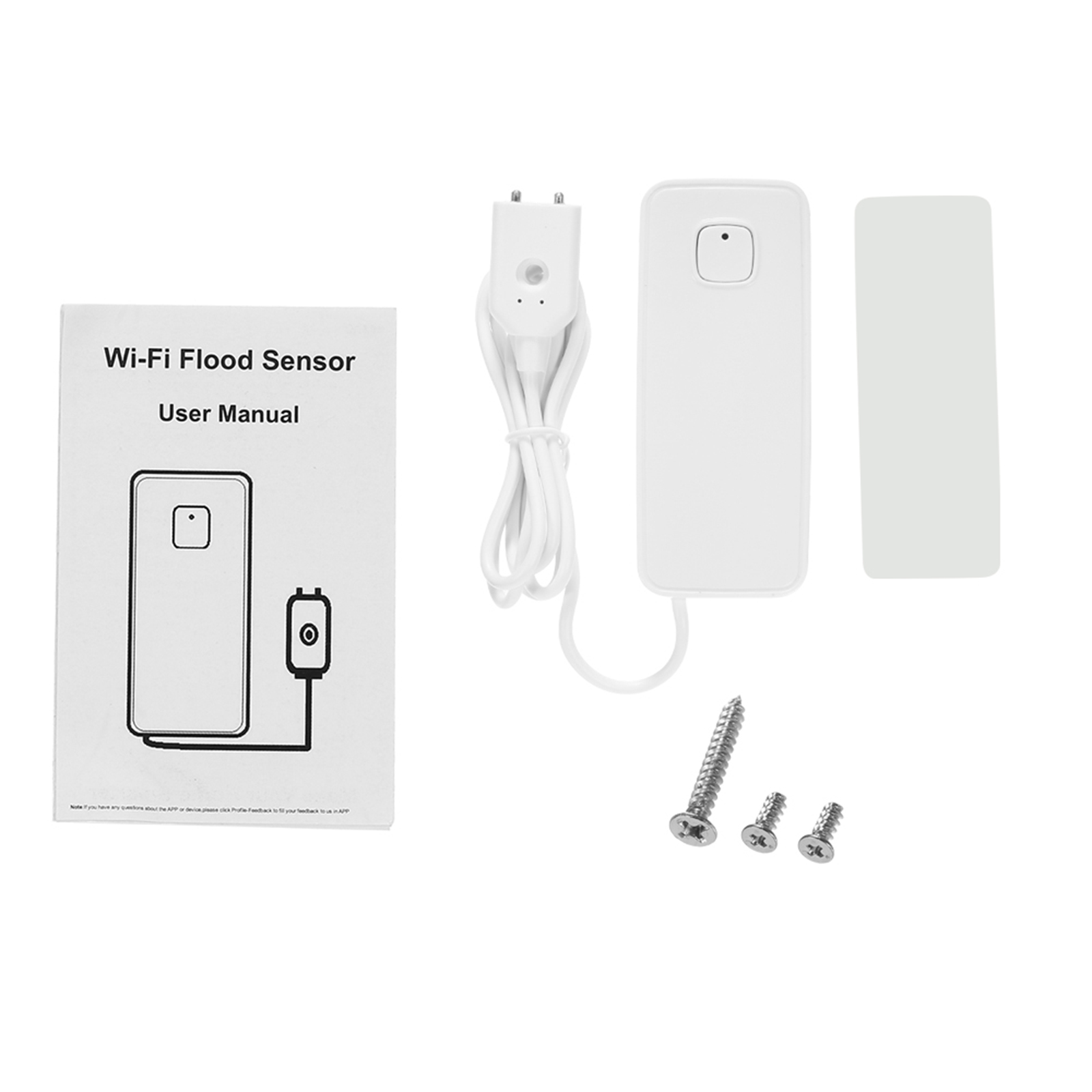 Wlan-wasserlecksensor Mit Alarmfunktion Für Wasserlecks Und -überläufe, Steuerbar Über Die Tuya Smart Life App Und Kompatibel Mit Ifttt Zur Verbesserung Der Haussicherheit.