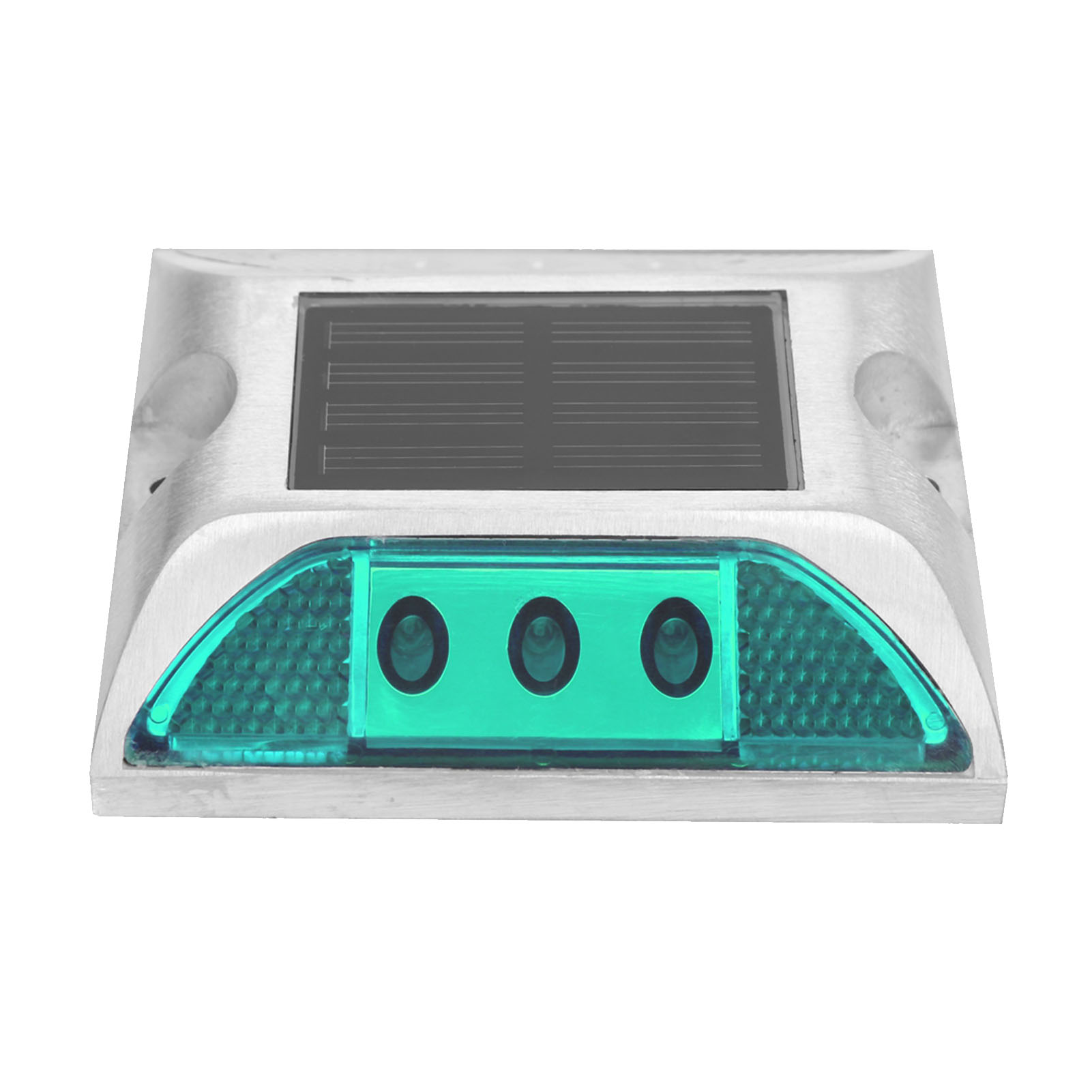 Einbau-solar-led-bodenleuchte, Aluminium, Außenbereich, Einfahrt, Grün, Wasserdicht, 10,3 X 10,5 Cm, 1 Stück