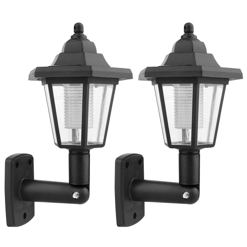 Set Mit 2 Sechseckigen Led-solar-wandleuchten Für Den Außenbereich, Geeignet Für Garten Und Zaun, Mit Automatischer Tag-/nacht-bewegungserkennung, Kabellos, Schutzart Ip65