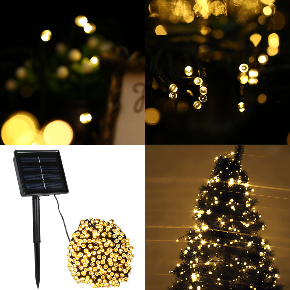 22 M Lange Solar-lichterkette Mit 200 Leds, 8 Modi, Warmweißes Licht Für Partys, Garten, Zuhause Und Festliche Dekoration