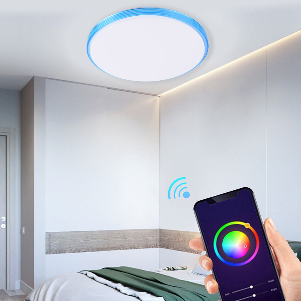 48-w-rgb+w-led-einbaustrahler, Ac 85–265 V, 39 Cm, Wlan-konnektivität (2,4 Ghz) Über Techlife, Google Home Und Ifttt, 16 Millionen Farben, Timer, Abs, 1273 G, 1 Lampe, 4 Schrauben, Bedienungsanleitung