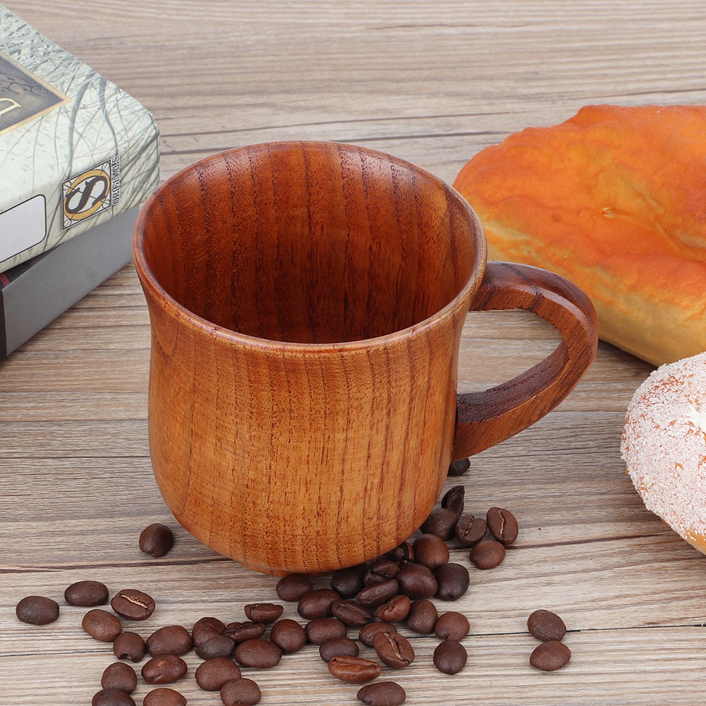 270 Ml Kaffeebecher Aus Lackiertem Holz, Robust Und Umweltfreundlich, Für Zuhause, Café Oder Restaurant. 8,6 Cm X 9 Cm, 99 G. 1 Stück