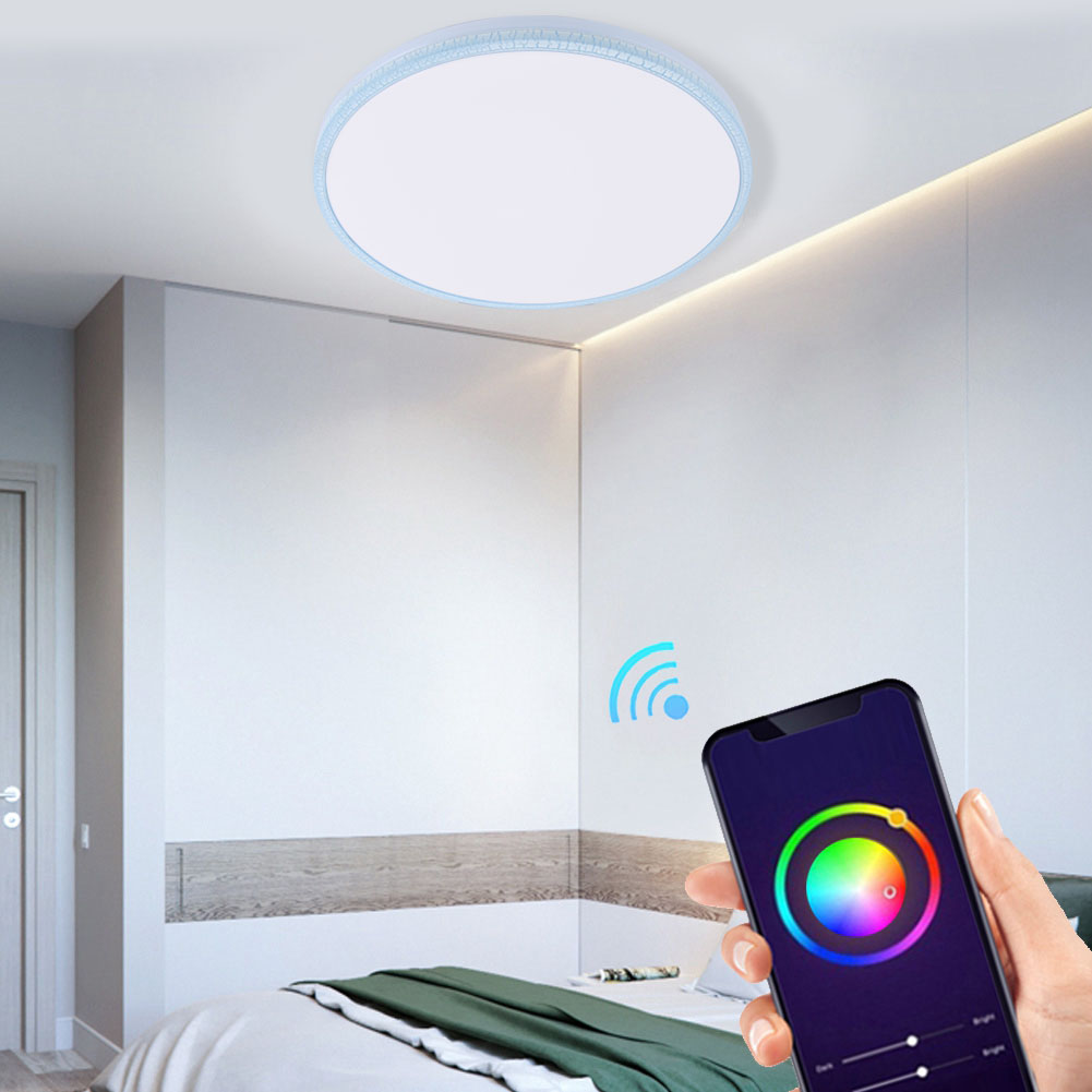 48-w-rgb+w-led-einbaustrahler, Ac 85–265 V, 39 X 39 X 6 Cm, Wlan-fähig (2,4 Ghz), Steuerbar Über Die Techlife-app, Für Deckenmontage, 1 Stück